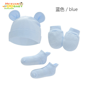 OEM-Conjunto de <span class=keywords><strong>gorro</strong></span> <span class=keywords><strong>y</strong></span> mitones para bebé recién <span class=keywords><strong>nacido</strong></span>, diseño personalizado, conjunto de punto, Sombreros con nudo superior - Product Image 6