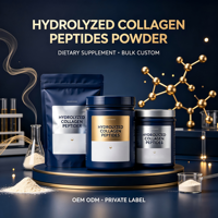 Poudre de peptides de collagène hydrolysé, complément alimentaire en vrac, étiquette privée personnalisée