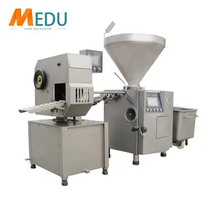 automatic vacuum sausage stuffer filling machine with twister and clipper filler meat processing machinery