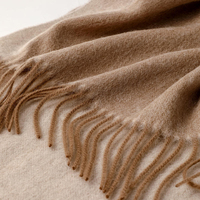Écharpe longue réversible 100% laine à motif à carreaux, respirante, durable, douce, avec franges, pour l'hiver, unisexe
