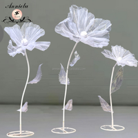 ANNIELU Lot de 3 fleurs artificielles géantes en organza de soie pour décorations de scène de mariage et de fête