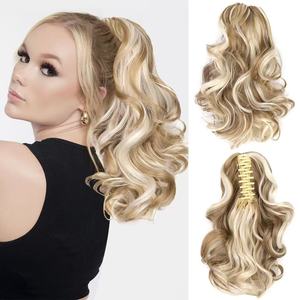 คลิปหนีบผมหางม้าแบบต่อผม  วิกผมหางม้าตรง  ใยสังเคราะห์ทนความร้อนสูง  ป้องกันการเสียรูป สำหรับผู้หญิง - Product Image 4