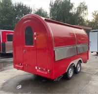 Tune camión de comida móvil con cocina completa dos ventanas remolque redondo de catering de comida