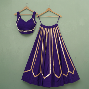 Contemporary Festive <b>Lehenga</b> <b>Skirt</b> Blouse Set for Women Traditional Wedding Party Navratri Celebration Occasion Wear Cotton - Product Image 1