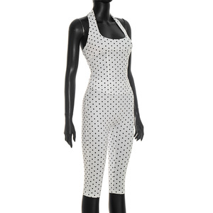 Ensemble tendance pour femmes, haut imprimé et leggings courts, ensemble 2 pièces, tenue décontractée pour femmes, ensemble 2 pièces à pois, vêtements pour femmes - Product Image 6