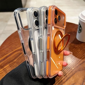 เคสโทรศัพท์แม่เหล็กใสกันกระแทกสำหรับ iPhone 13 14 15 16 PRO MAX พร้อมขาตั้งหมุนห่วงโลหะ - Product Image 5
