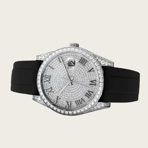 Montre automatique mécanique pour homme avec mouvement ETA, diamant Moissanite, réserve de marche, lunette en acier inoxydable, style Hip Hop Rapper - Product Image 2