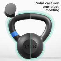 Kettlebell de musculation à domicile en fonte, noir mat, à base plate, avec poignée large, codée par couleur, en gros, de 4 à 28 kg, en lots de 2 kg
