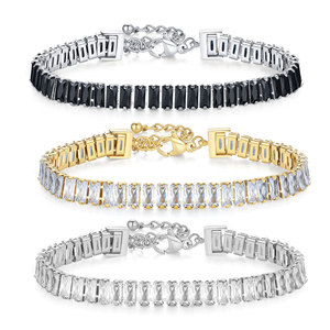 Pulsera de Acero Inoxidable con Circonitas de 6 mm, Engaste de Canal de Una Sola Hilera, Joyería para Mujer, Regalo, Pulsera de Moda - Product Image 1