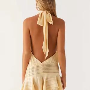 Vestido de Noche Elegante y Casual para Mujer, Estilo Mini, Sexy, con Espalda Descubierta, Línea A, con Volantes, Ideal para Fiestas - Product Image 3