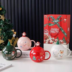 Mug de Noël le plus vendu en 2025 avec couvercle et cuillère, tasses de Noël en céramique - Product Image 3