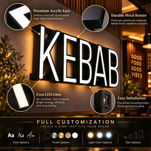 ป้ายไฟ LED 3 มิติ แบบกำหนดเองสำหรับใช้งานกลางแจ้งเชิงพาณิชย์ รับผลิตแบบ OEM ODM <span class=keywords><strong>ขนาด</strong></span>ตัวอักษรและสีตามสั่ง - Product Image 5