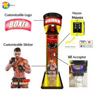 Máquina de Boxeo Electrónica Dragon Punch, Máquina de Juego de Boxeo Operada con Monedas/Tarjetas con Premios