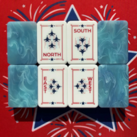 Jeu de tuiles de Mahjong édition limitée 250e anniversaire d'Amérique – Collection Americana Rouge, Blanc et Bleu