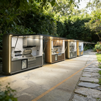 Îlot de cuisine extérieur modulaire en acier inoxydable 304 personnalisé |   Station de cuisine de patio avec évier et barbecue intégrés