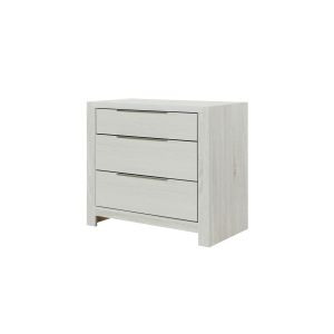 Jehoram Beige Nightstand 3 <b>Drawer</b> <b>Storage</b> Unit <b>For</b> Bedroom Use - Product Image 4