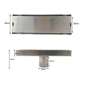 Diep water afdichting tegel insert lineaire douche drain/rechte schroefdraad afval/lineaire afvoer