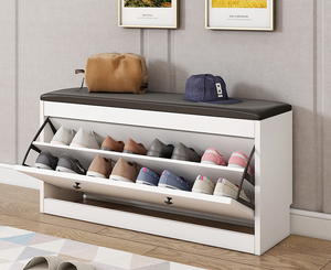 Hộp Và Giá Để Giày Xoay Bằng Gỗ, 10 Tầng, Màu Trắng, Kiểu Dáng Tuyệt Vời, Xoay Được, Có Chỗ Ngồi - Product Image 2