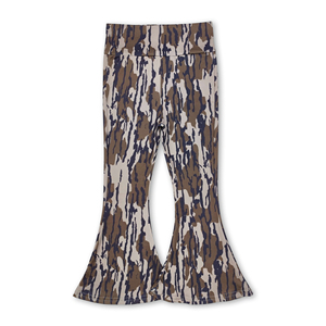 Yoga para mujer Pantalones elásticos de camuflaje verde negruzco Venta al por mayor Pantalones para adultos Boutique Ropa de mujer - Product Image 1