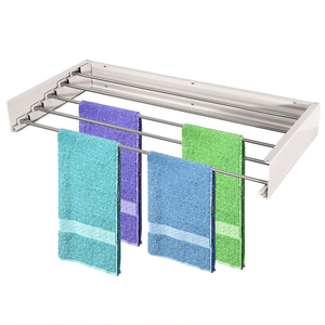 Porta asciugamani pieghevole per la casa da 80cm stendino per vestiti <span class=keywords><strong>a</strong></span> parete retrattile <span class=keywords><strong>salvaspazio</strong></span> porta vestiti - Product Image 2