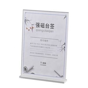 T hình rõ ràng Acrylic từ hiện đại dấu hiệu di động khung bàn nhãn hiển thị Name Card Holder <span class=keywords><strong>menu</strong></span> giá tag tùy chỉnh kích thước - Product Image 2