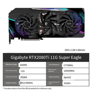 Carte graphique d'occasion pour ordinateur de bureau, grandes marques, RTX2080 11G, RTX2060, 2070, avec refroidissement par ventilateur, série RTX20 - Product Image 5