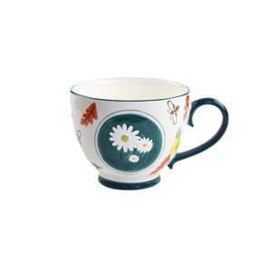 Tazas de cerámica al por mayor, tazas de cerámica con decoración bajo el esmalte, tazas originales con diseño floral de margaritas, tazas de café de alta calidad - Product Image 2