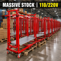 Échafaudage électrique pliable et portable avec câble métallique, capacité 300kg-500kg, hauteur 2-15m, pour usage intérieur et extérieur