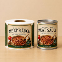 Étiquettes autocollantes personnalisées pour sauce à viande, rouleaux d'étiquettes imprimées pour marques commerciales, autocollants ronds imperméables pour emballages alimentaires