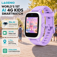LAGENIO Kustomisasi LOGO Kemasan Jam Tangan Pintar Anak 4G Kartu SIM GPS LBS WIFI AGPS Pelacak IP68 Tahan Air Panggilan Video Jam Tangan Anak