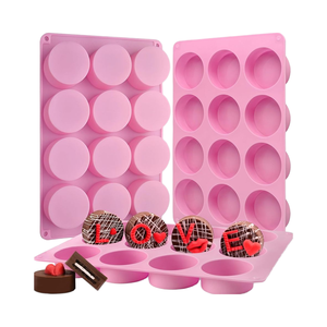 Kích Thước Hoàn Hảo 12 Khoang Xi Lanh Tròn Sô Cô La Bao Phủ <span class=keywords><strong>Cookie</strong></span> Silicone Khuôn Mẫu Cho Kẹo Mini Bánh Thạch Nướng - Product Image 4