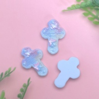 Cabujones de Resina Planos con Diseño de Cruz Colorida para Decoración de Teléfonos, Manualidades, Joyería y Scrapbooking