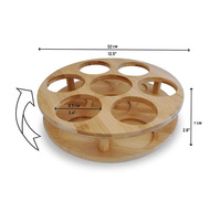 Estante giratorio para jarabe de café Organizador de madera Lazy Susan-Estantes para vino Soporte para jarabe