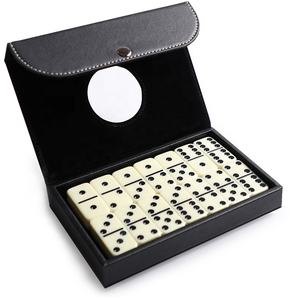 Jeu de <span class=keywords><strong>dominos</strong></span> 28 pièces en ivoire avec étui en cuir PU noir – <span class=keywords><strong>Dominos</strong></span> Double Six populaires - Product Image 4