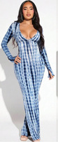 Nouvelle Robe Longue Maxi Femme R1500-2026 Automne à Manches Longues Col V Imprimée Tendance Color-Blocking Coupe Crayon