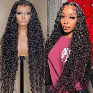 Perruques Deep Wave 13X4 13X6 Lace Front Human Hair Wig Brazilian Raw Virgin Hair Vendor 30 Inch HD Deep Wave Lace Frontal Wigs