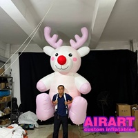 Renne géant gonflable avec lumière LED intégrée, marionnette gonflable de renne de Noël 2026 pour adulte