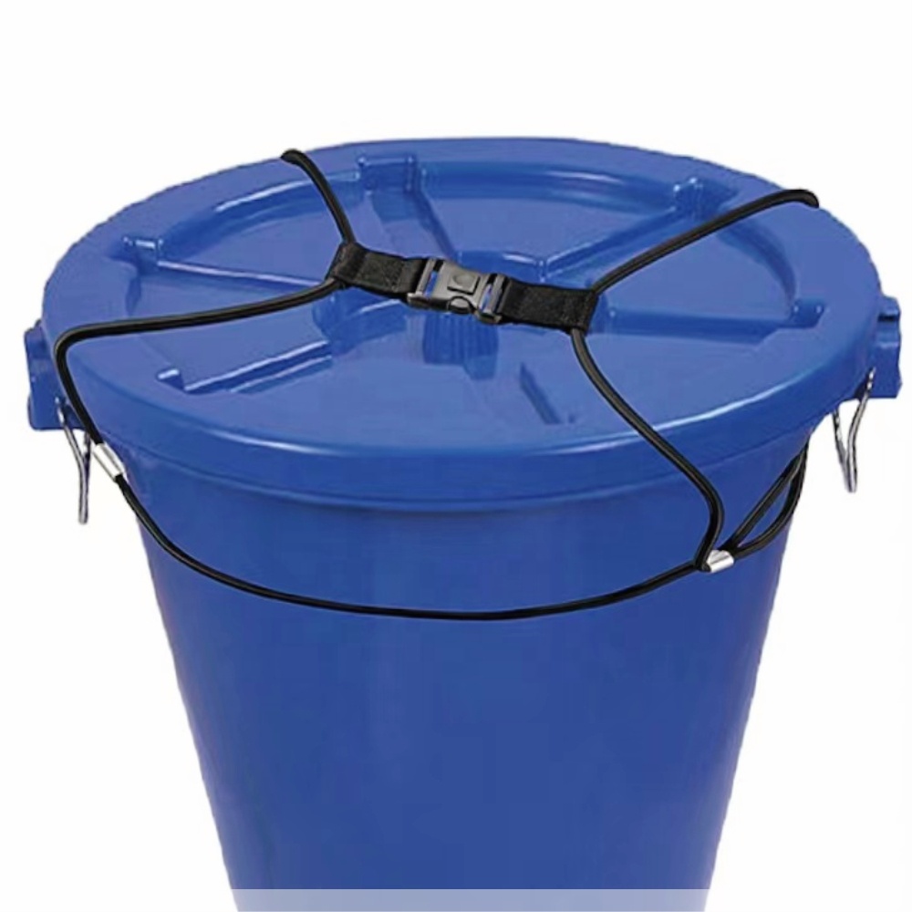 Уличный замок для крышки мусора для енотов, большой сверхпрочный банджи-шнур, прочный замок для мусорного бака для животных