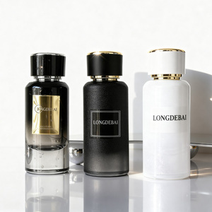 Factory Round Perfume Glass Bottle Empty Pump Sprayer Crimp Clear <b>Black</b> 50ml Perfume Bottle with Cylinder <b>Box</b> - Product Image 3
