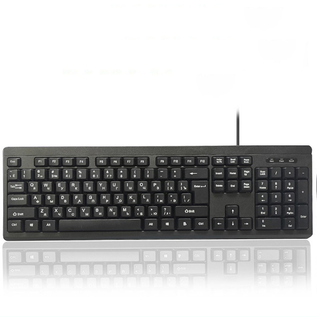 USB Wired Keyboard ABS Taiwanese Thai Russian Korean 104 Keys Workplace Office Desktop Business Membrane Keyboard
