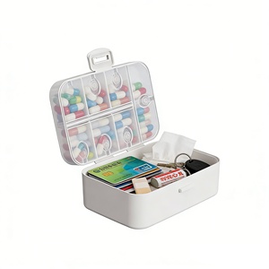Boîtes de <span class=keywords><strong>rangement</strong></span> pour pilules JH Medibox de couleur blanche, boîte à pilules de grande capacité, boîte à médicaments en plastique portable pour le stockage des pilules - Product Image 6