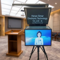 Layar Monitor Ganda 22 Inci, Layar Autocue Profesional untuk Wawancara Presiden, Konferensi, Kamera Studio, Teleprompter untuk Laptop