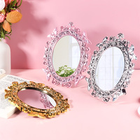 Miroir de maquillage rétro de style européen, miroir de beauté de haute qualité, miroir de table simple face, électroplaqué, pour influenceurs