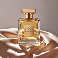 Flacon de parfum en verre rectangulaire de 30 ml, 50 ml, 100 ml, bouchon doré, contenant de parfum de luxe, emballage de parfum haut de gamme