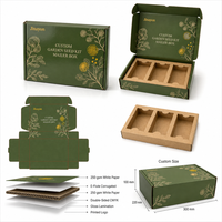 Boîte d'expédition personnalisée brillante pour kit de graines de jardin, emballage en carton ondulé avec insert à trois fentes pour abonnement de vente au détail