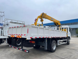 Camion de fret SHACMAN 4x2 de taille moyenne avec grue télescopique à flèche droite et benne basculante - Product Image 4