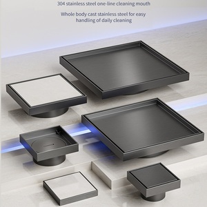 ตะแกรงระบายน้ำฝังพื้นทรงสี่เหลี่ยมขนาด 4 นิ้ว ทำจากทองเหลือง ป้องกันกลิ่น สำหรับห้องน้ำ โรงแรม - Product Image 3