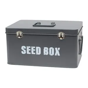 Seed Storage Box Powder Coated Galvanized Steel Container with Lid