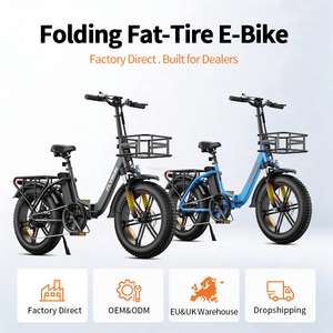 Vélo électrique pliable 20 pouces 250W 25KM/H certifié CE EN15194 StVZO 48V13Ah 120KM Pneus larges à cadre basé Vente en gros entrepôt UE/Royaume-Uni - Product Image 1