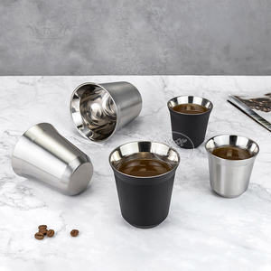 Verre à expresso à <span class=keywords><strong>double</strong></span> <span class=keywords><strong>paroi</strong></span> 80 160 240 ml en acier inoxydable SS304, <span class=keywords><strong>tasse</strong></span> à café pour <span class=keywords><strong>barista</strong></span>, <span class=keywords><strong>tasse</strong></span> à expresso pour café - Product Image 3